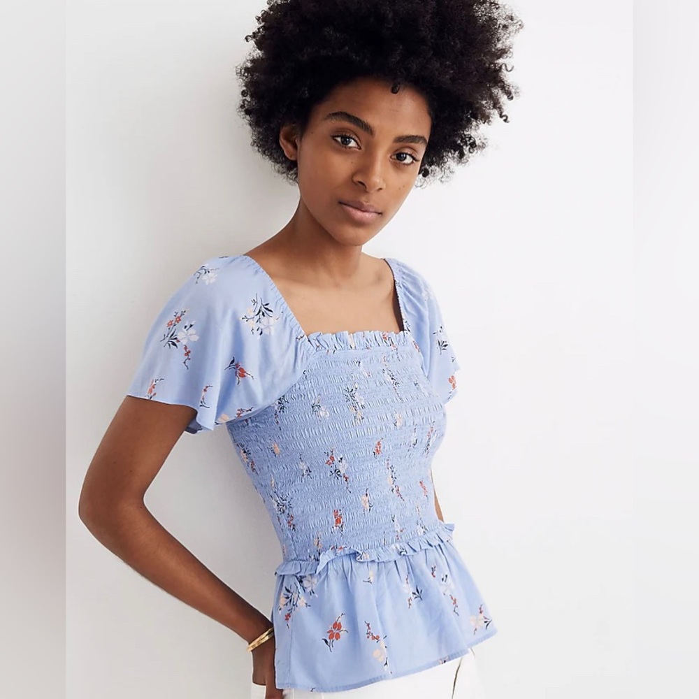 Madewell Smocked Peplum